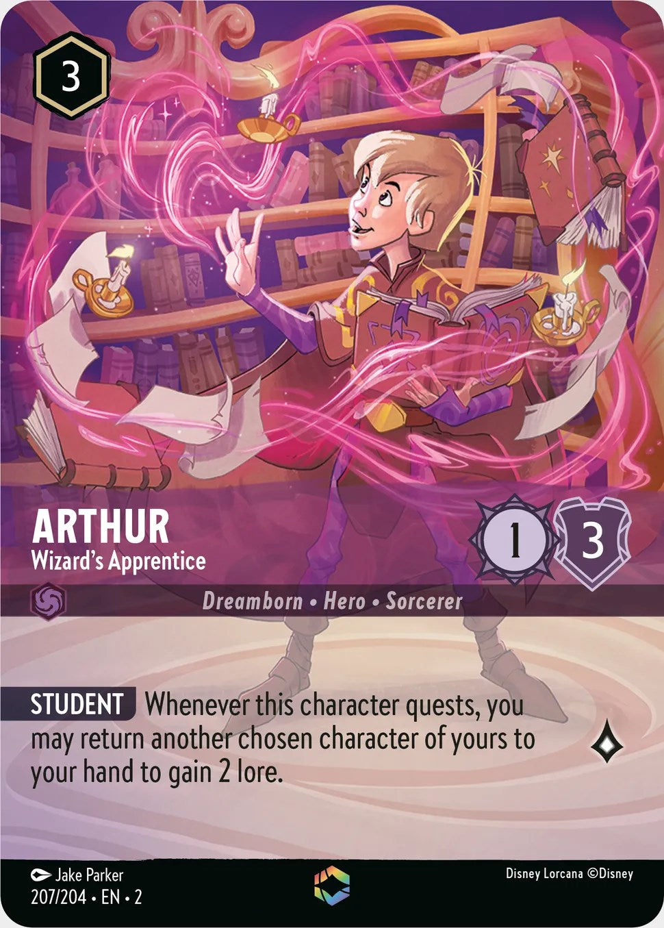 Arthur - Wizard's Apprentice (Enchanted) (207/204) [Rise of the Floodborn] | Tabernacle Games