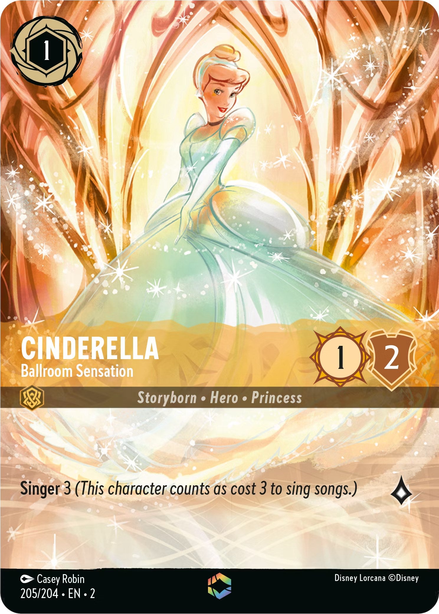 Cinderella - Ballroom Sensation (Enchanted) (205/204) [Rise of the Floodborn] | Tabernacle Games