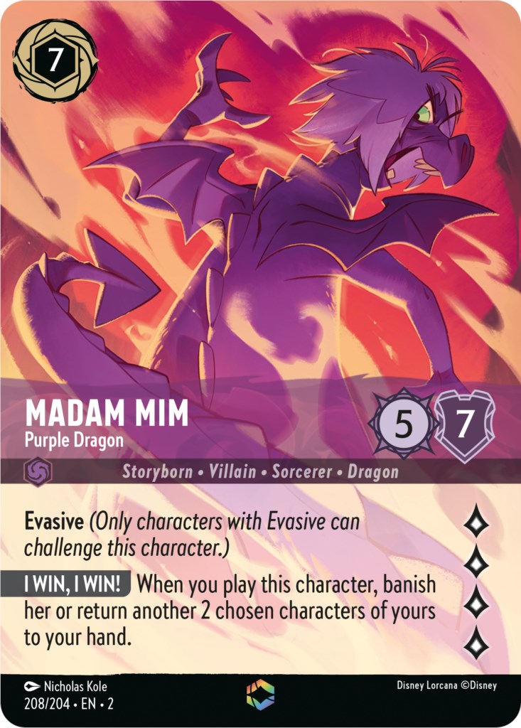 Madam Mim - Purple Dragon (Enchanted) (208/204) [Rise of the Floodborn] | Tabernacle Games