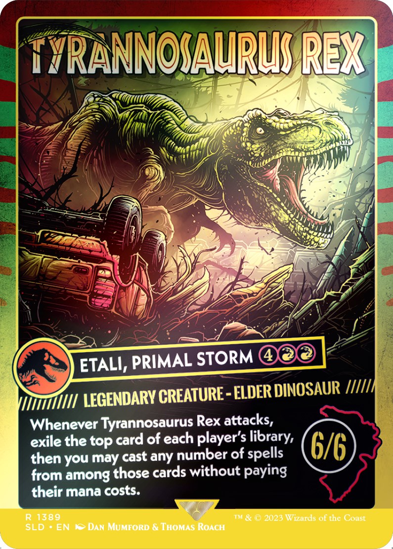 Tyrannosaurus Rex - Etali, Primal Storm (Rainbow Foil) [Secret Lair Drop Series] | Tabernacle Games