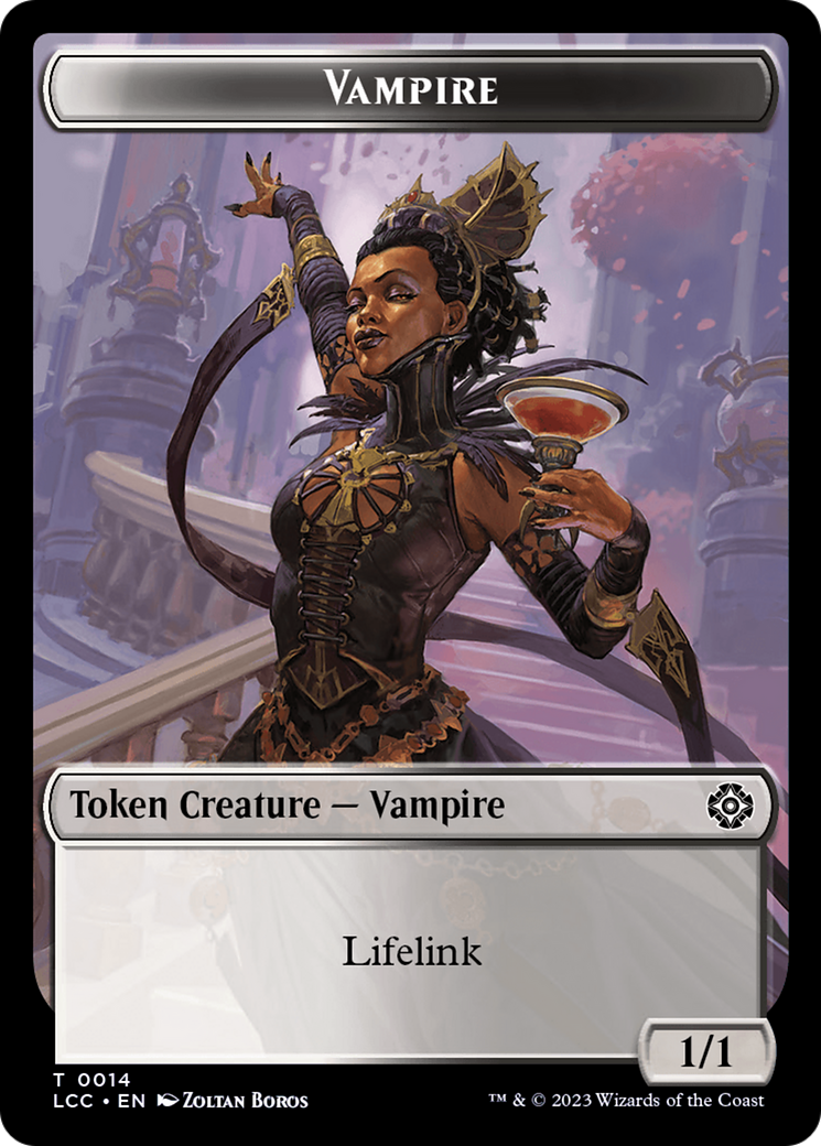 Vampire (0014) // Vampire Demon Double-Sided Token [The Lost Caverns of Ixalan Commander Tokens] | Tabernacle Games