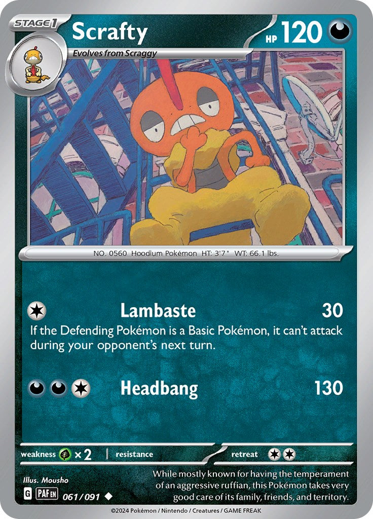 Scrafty (061/091) [Scarlet & Violet: Paldean Fates] | Tabernacle Games