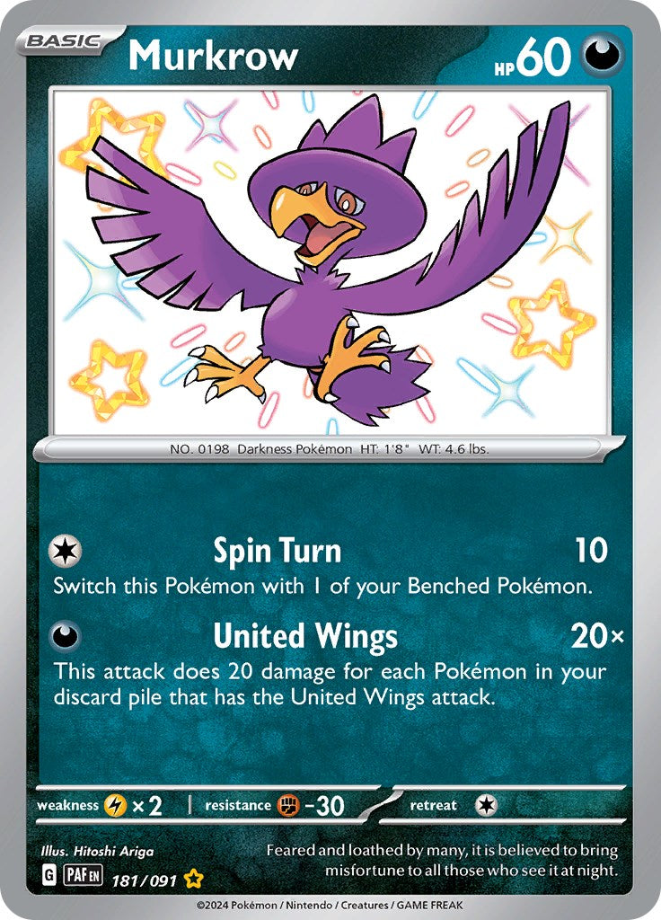 Murkrow (181/091) [Scarlet & Violet: Paldean Fates] | Tabernacle Games