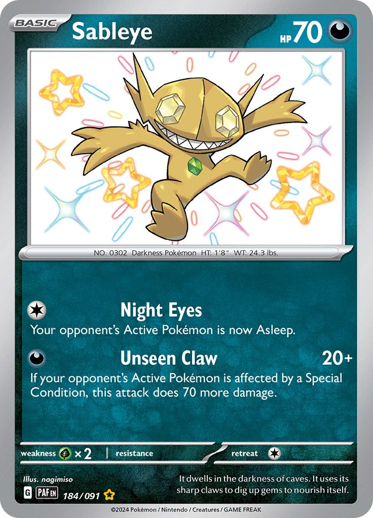 Sableye (184/091) [Scarlet & Violet: Paldean Fates] | Tabernacle Games