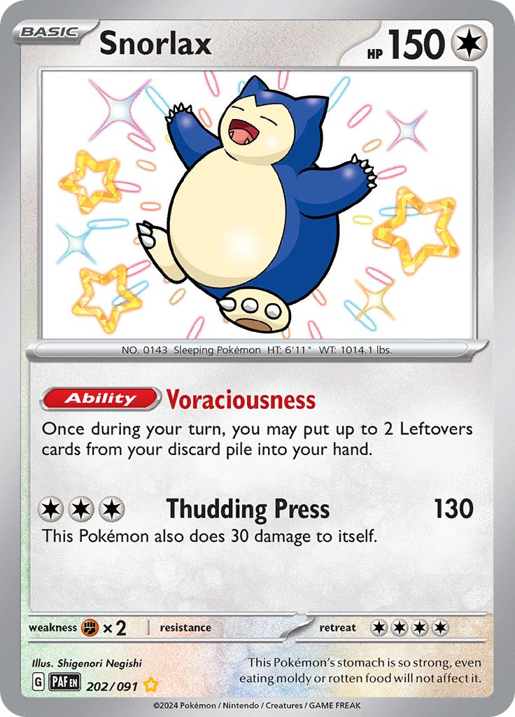 Snorlax (202/091) [Scarlet & Violet: Paldean Fates] | Tabernacle Games