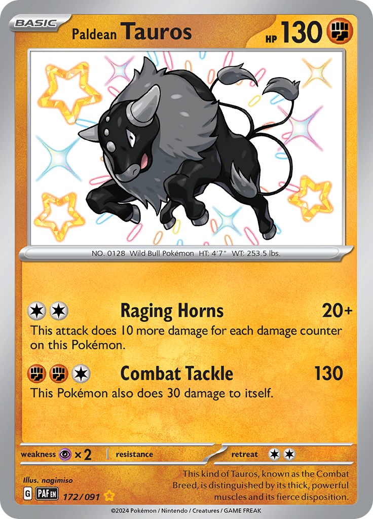 Paldean Tauros (172/091) [Scarlet & Violet: Paldean Fates] | Tabernacle Games