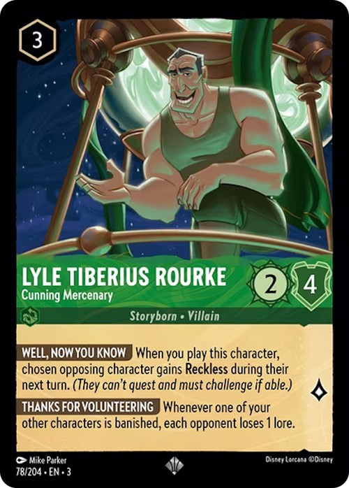 Lyle Tiberius Rourke - Cunning Mercenary (78/204) [Into the Inklands] | Tabernacle Games