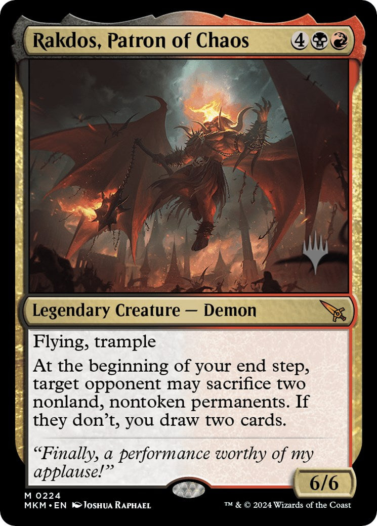 Rakdos, Patron of Chaos (Promo Pack) [Murders at Karlov Manor Promos] | Tabernacle Games