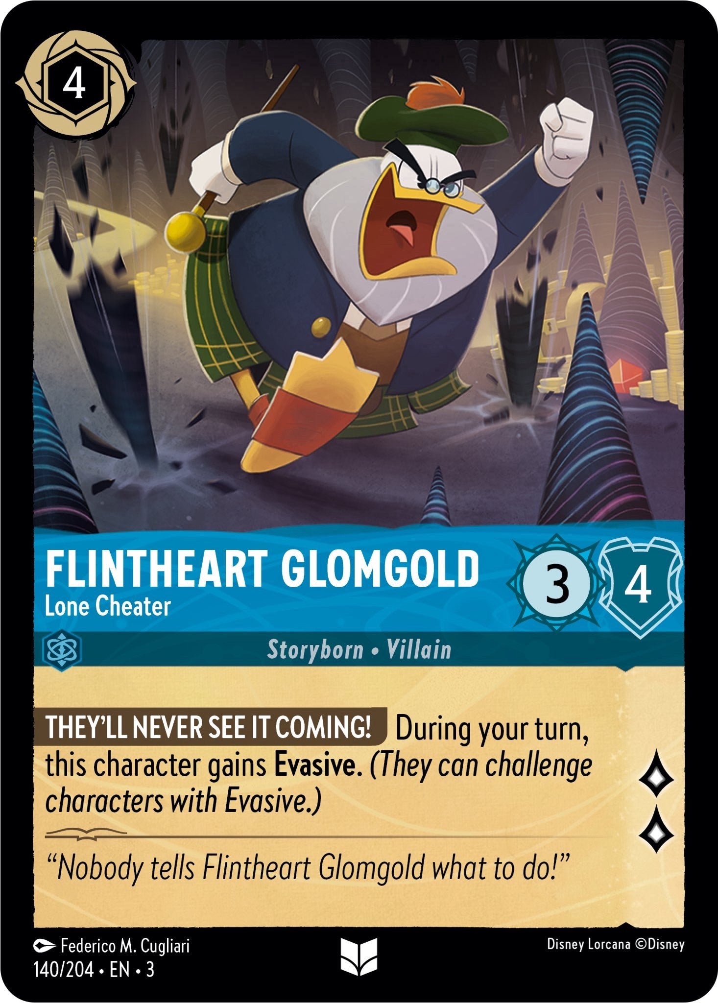 Flintheart Glomgold - Lone Cheater (140/204) [Into the Inklands] | Tabernacle Games