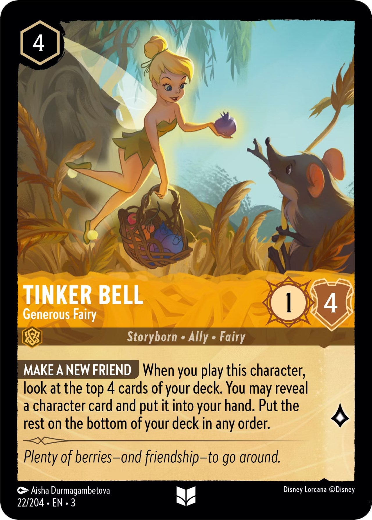 Tinker Bell - Generous Fairy (22/204) [Into the Inklands] | Tabernacle Games