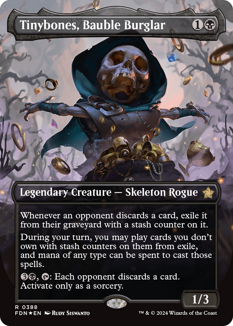 Tinybones, Bauble Burglar (Borderless) (Mana Foil) [Foundations] | Tabernacle Games