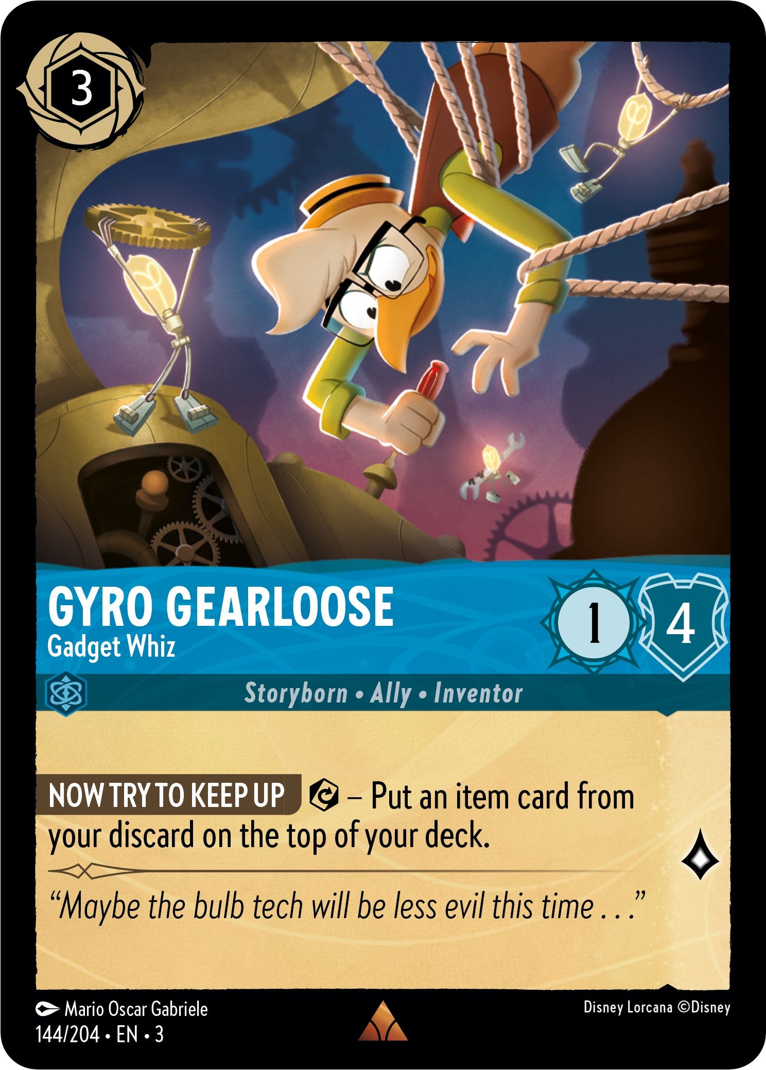 Gyro Gearloose - Gadget Whiz (144//204) [Into the Inklands] | Tabernacle Games