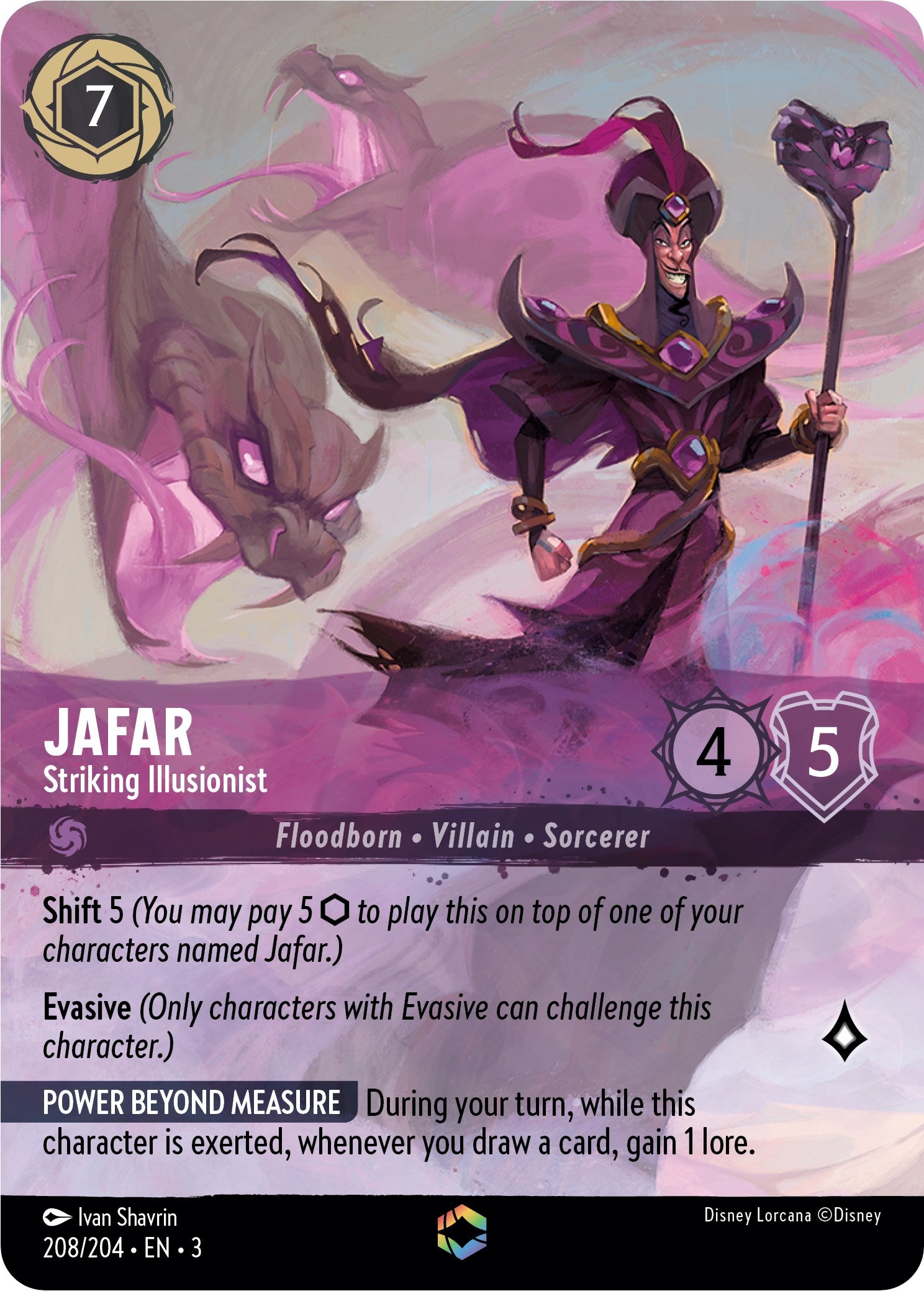 Jafar - Striking Illusionist (Enchanted) (208/204) [Into the Inklands] | Tabernacle Games