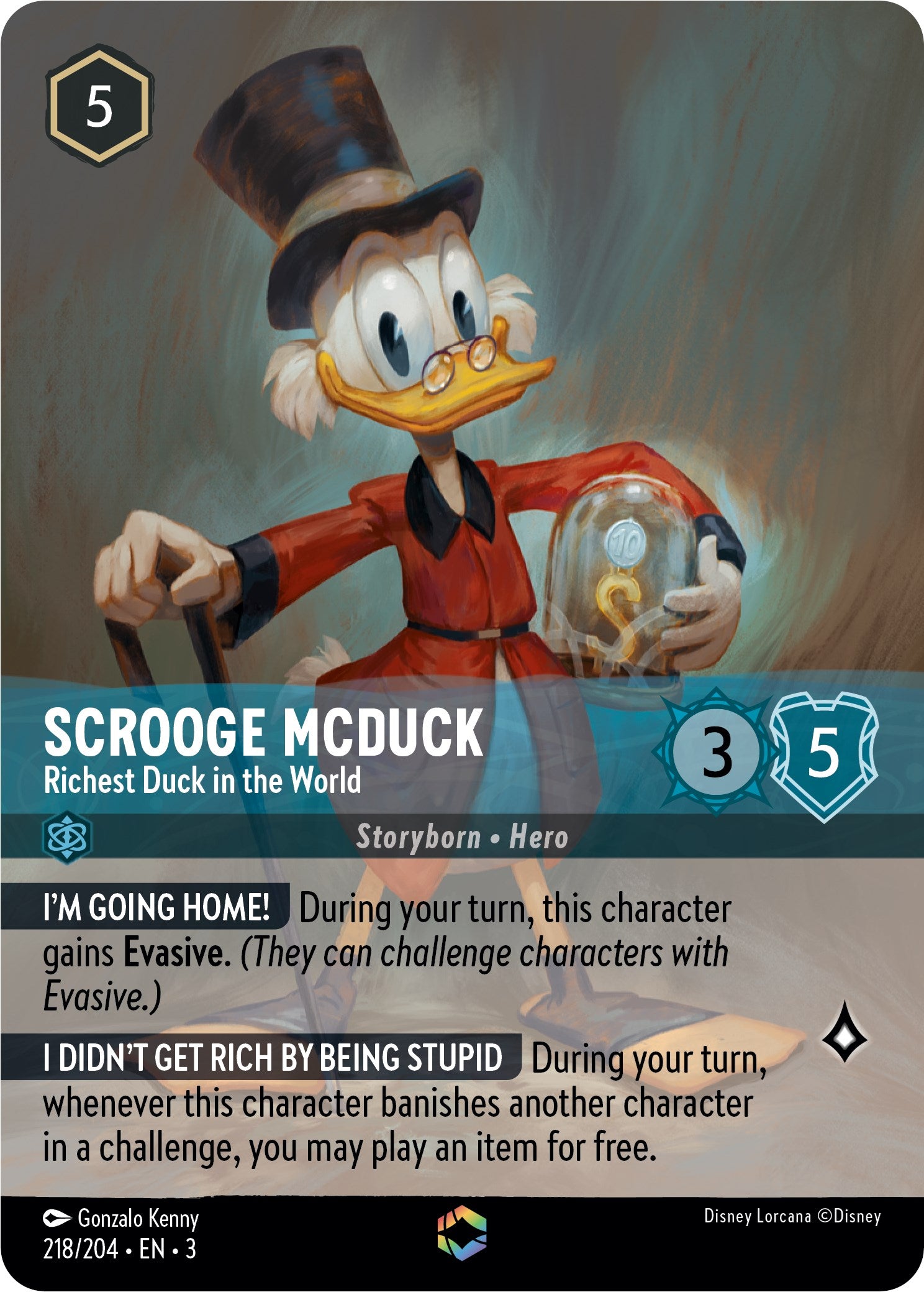 Scrooge McDuck - Richest Duck in the World (Enchanted) (218/204) [Into the Inklands] | Tabernacle Games