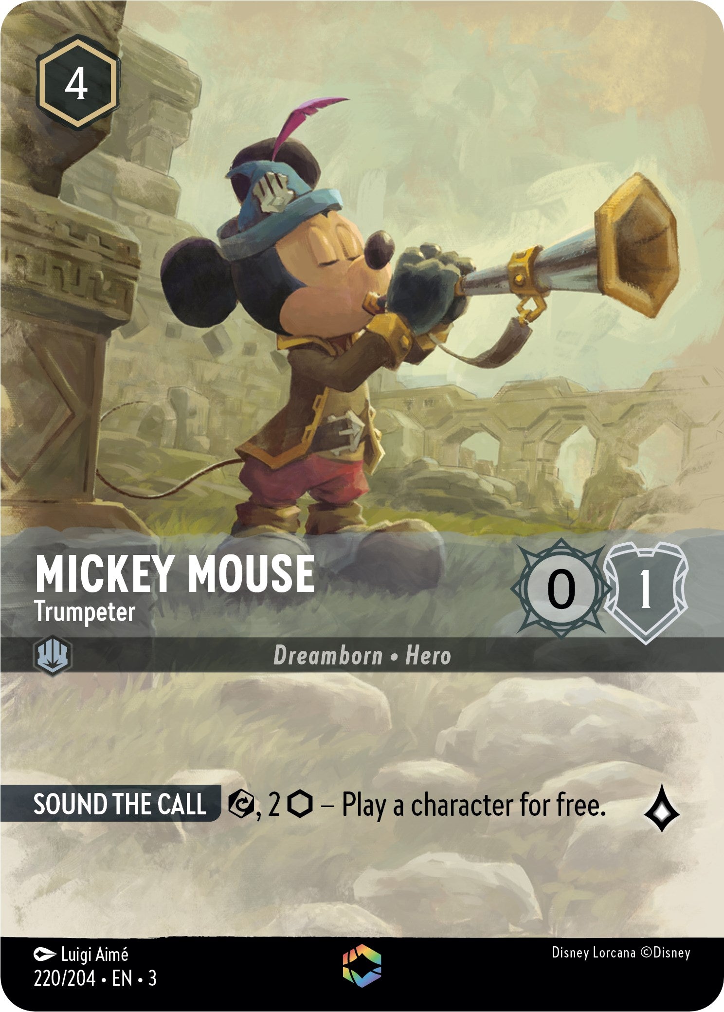 Mickey Mouse -Trumpeter (Enchanted) (220/204) [Into the Inklands] | Tabernacle Games