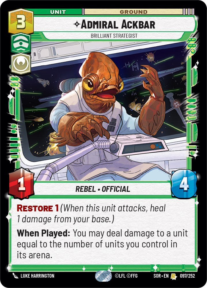 Admiral Ackbar - Brilliant Strategist (097/252) [Spark of Rebellion] | Tabernacle Games