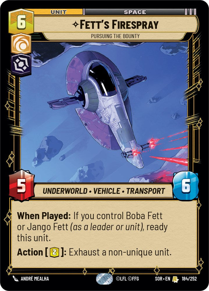 Fett's Firespray - Pursuing the Bounty (184/252) [Spark of Rebellion] | Tabernacle Games