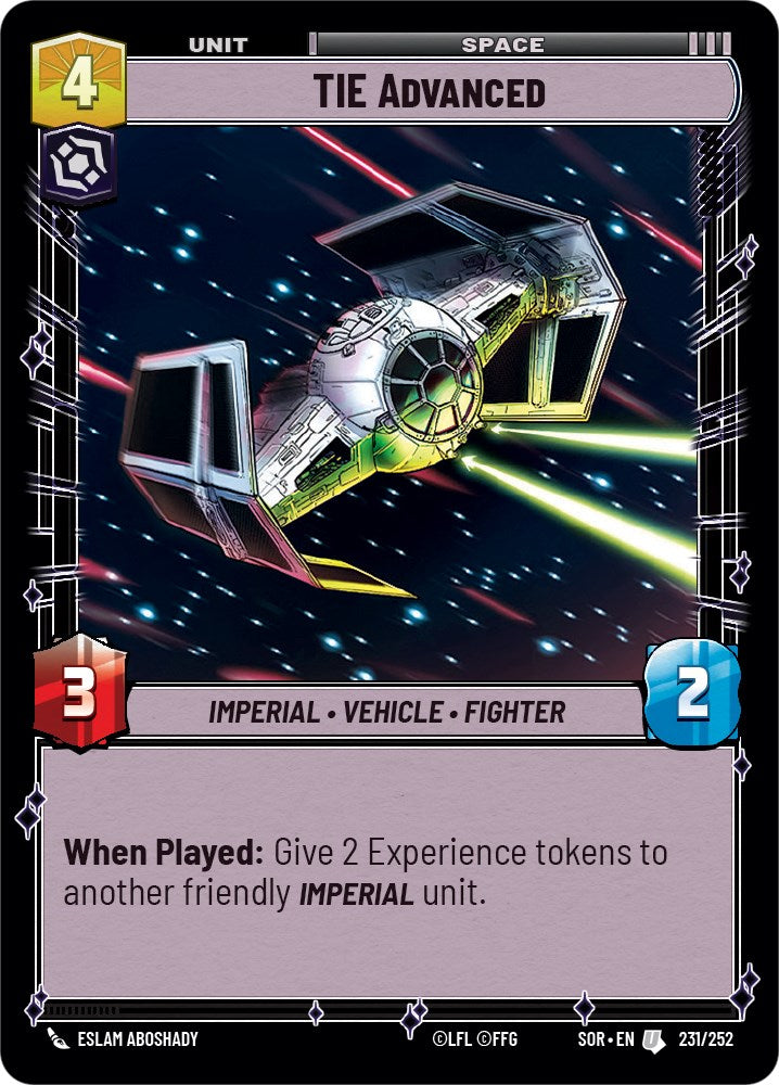 TIE Advanced (231/252) [Spark of Rebellion] | Tabernacle Games