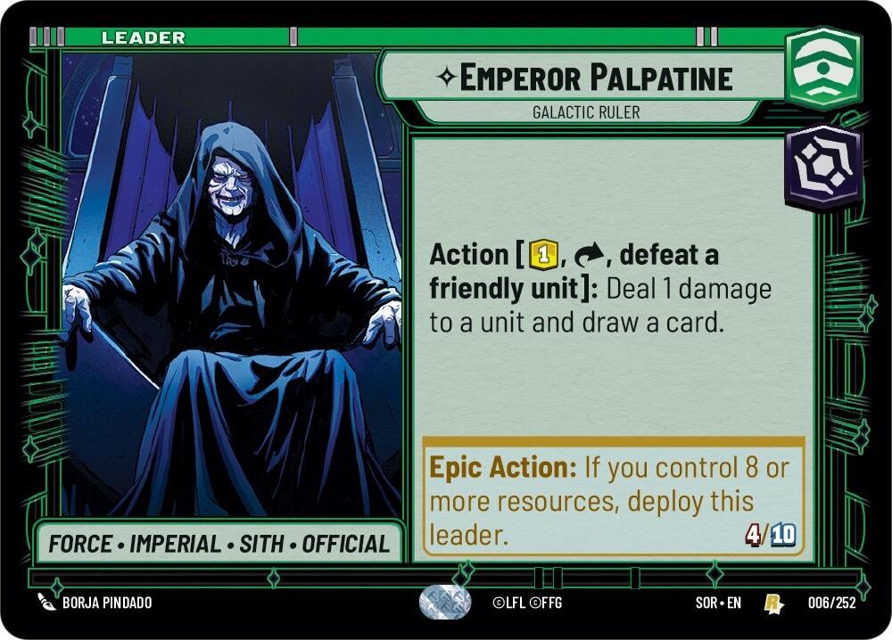 Emperor Palpatine - Galactic Ruler (006/252) [Spark of Rebellion] | Tabernacle Games