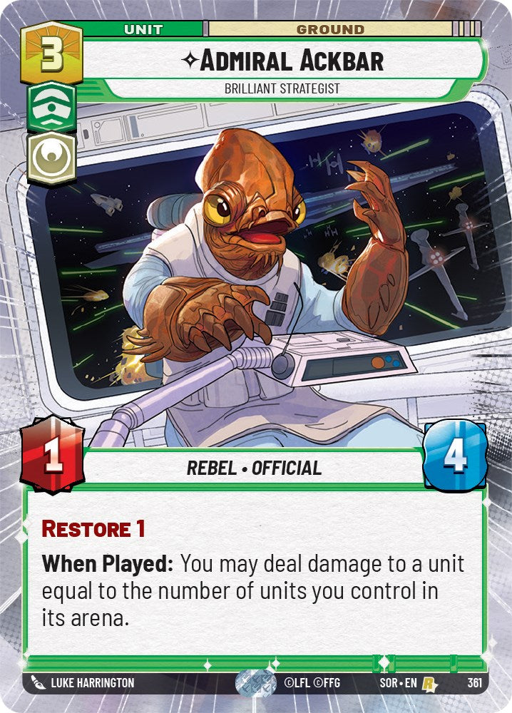 Admiral Ackbar - Brilliant Strategist (Hyperspace) (361) [Spark of Rebellion] | Tabernacle Games