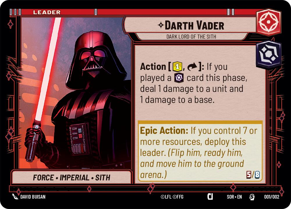 Darth Vader - Dark Lord of the Sith (Prerelease Promo) (001/002) [Spark of Rebellion Promos] | Tabernacle Games