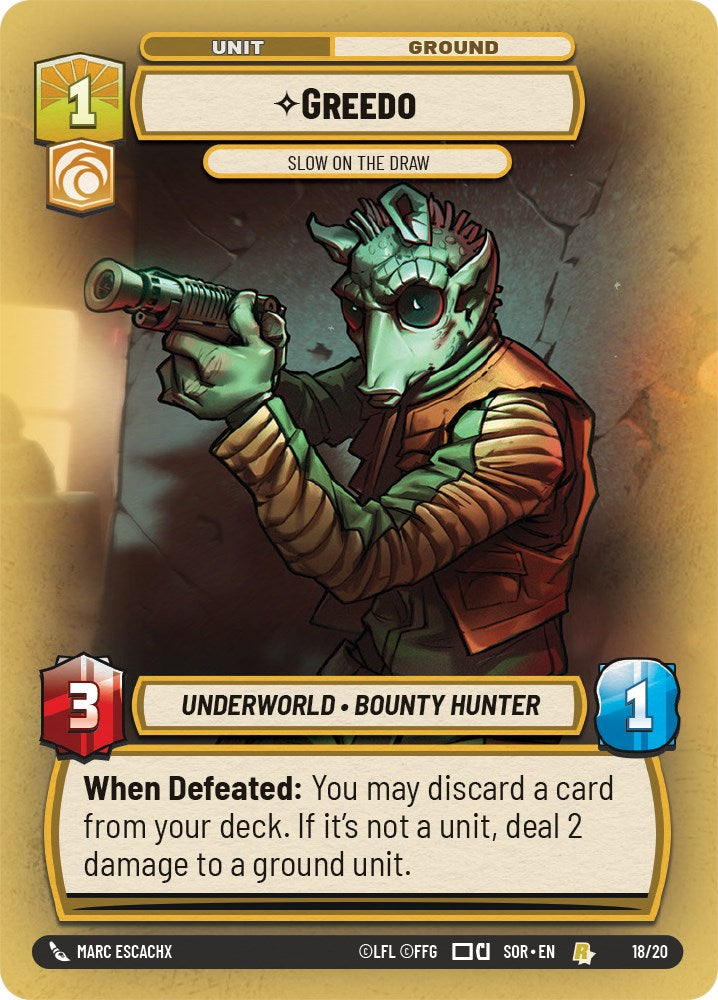 Greedo - Slow on the Draw (Weekly Play Promo) (18/20) [Spark of Rebellion Promos] | Tabernacle Games