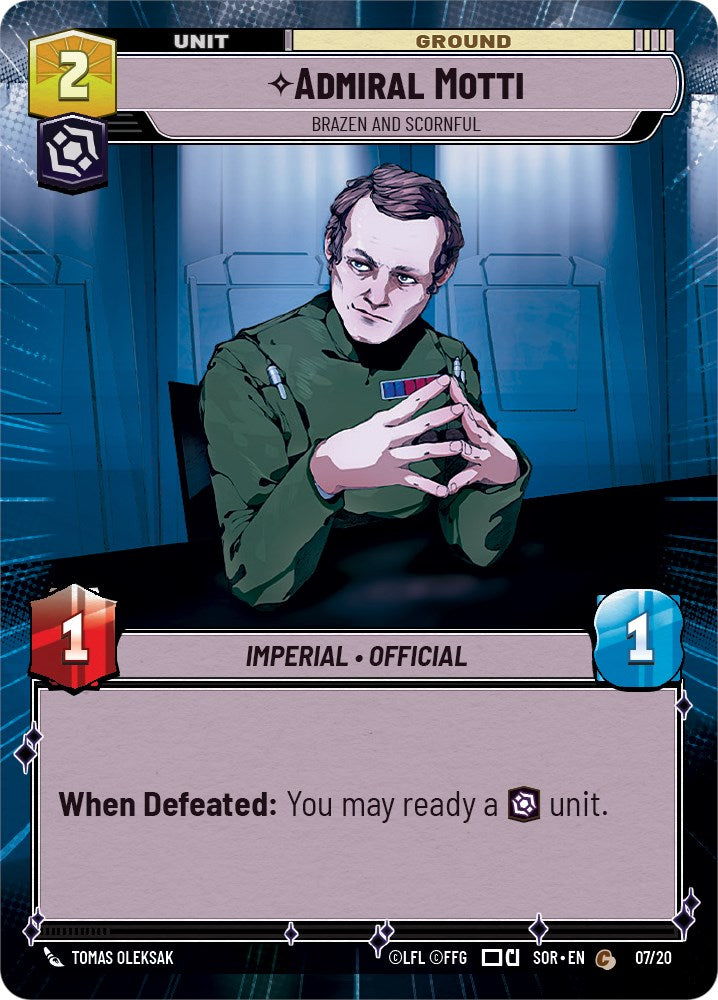 Admiral Motti - Brazen and Scornful (Hyperspace) (Weekly Play Promo) (7/20) [Spark of Rebellion Promos] | Tabernacle Games