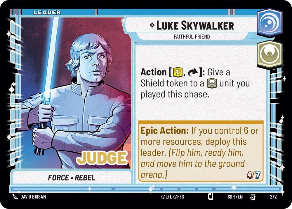 Luke Skywalker - Faithful Friend (Judge Promo) (002/002) [Spark of Rebellion Promos] | Tabernacle Games