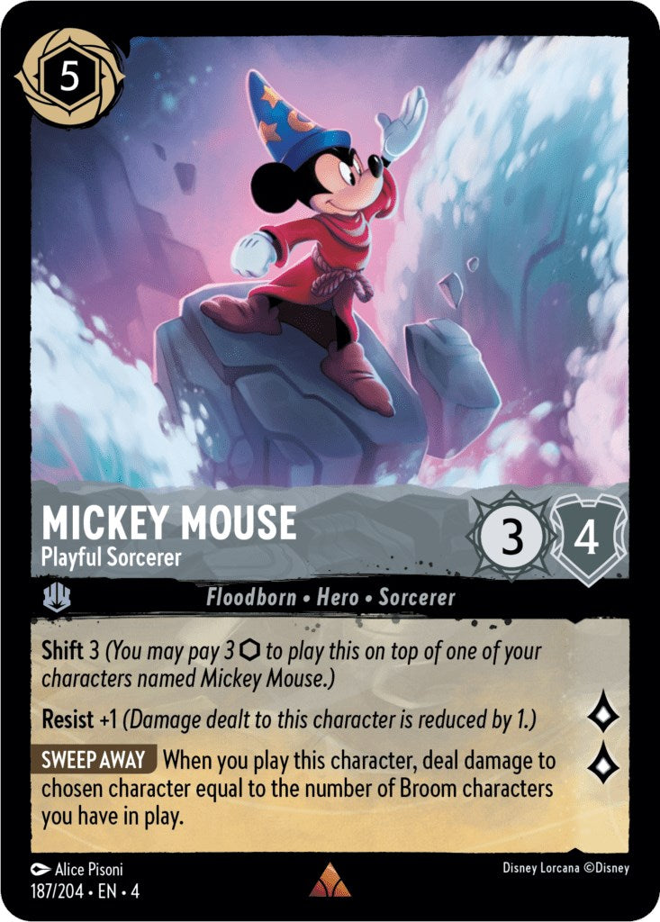 Mickey Mouse - Playful Sorcerer (187/204) (187/204) [Ursula's Return] | Tabernacle Games