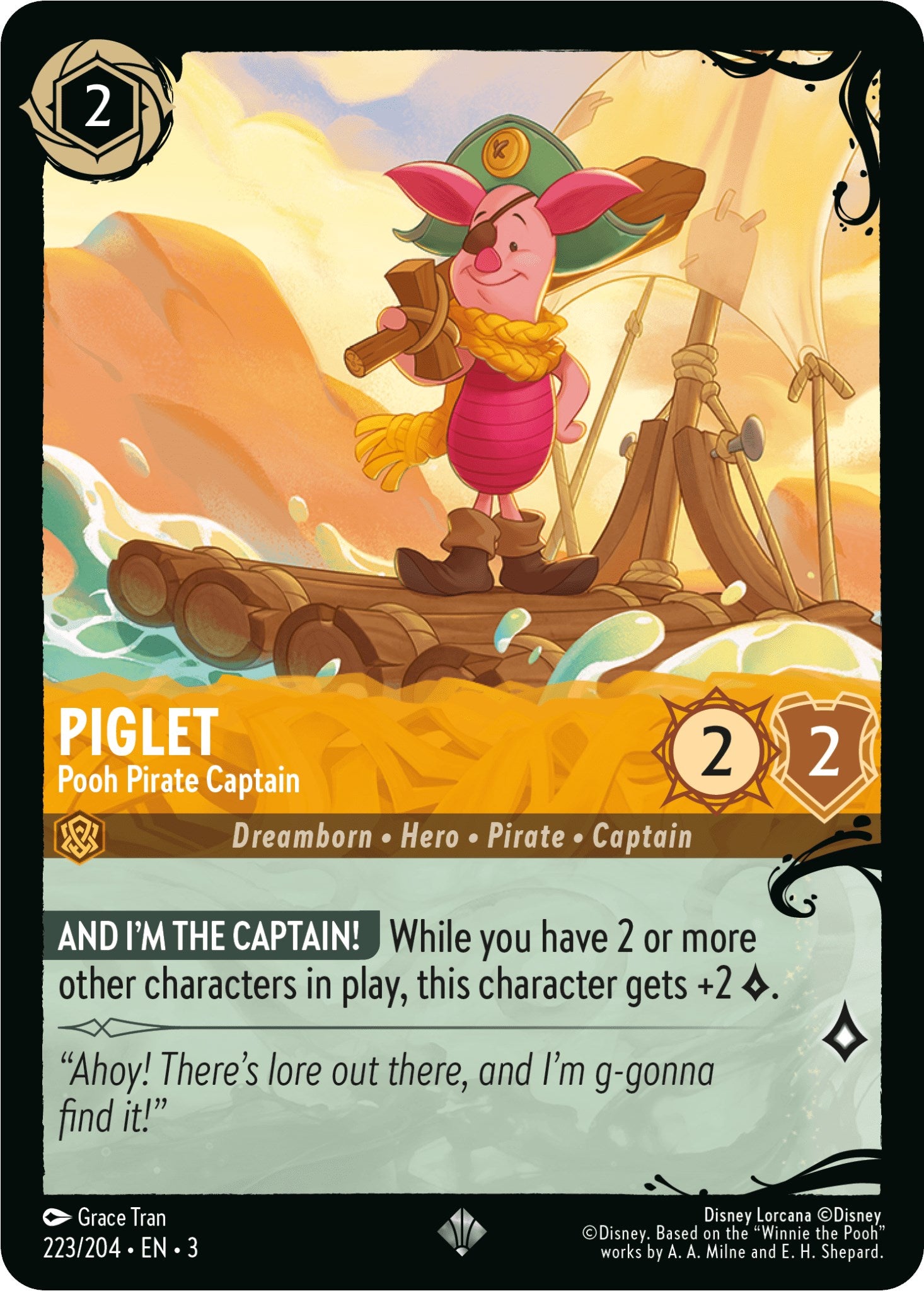 Piglet - Pooh Pirate Captain (223/204) [Ursula's Return] | Tabernacle Games