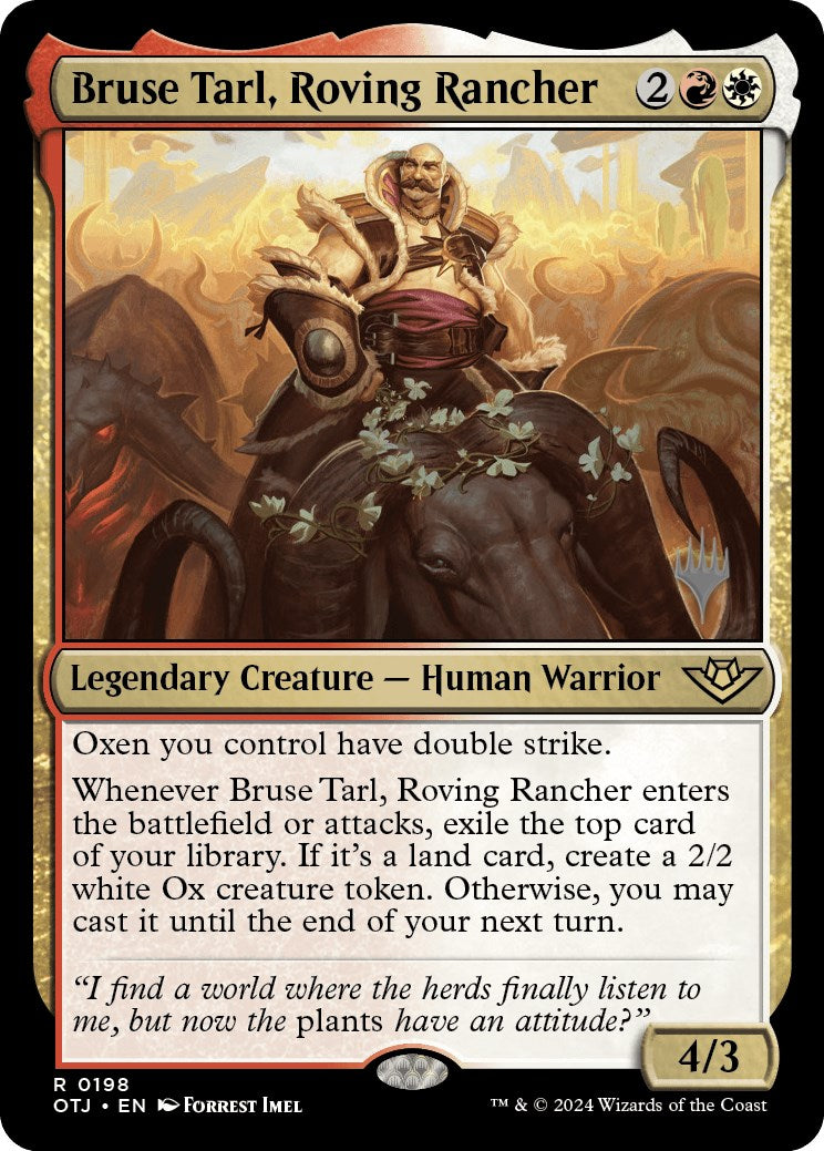 Bruse Tarl, Roving Rancher (Promo Pack) [Outlaws of Thunder Junction Promos] | Tabernacle Games
