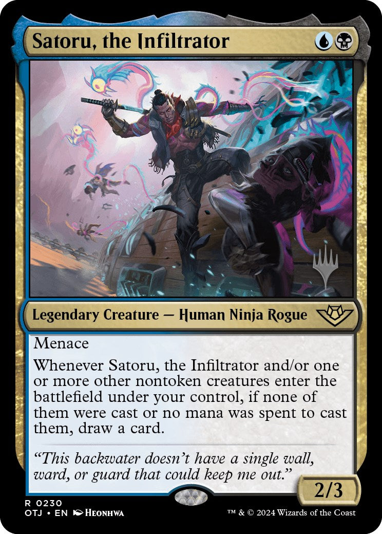 Satoru, the Infiltrator (Promo Pack) [Outlaws of Thunder Junction Promos] | Tabernacle Games