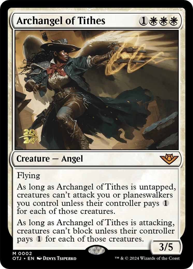 Archangel of Tithes [Outlaws of Thunder Junction Prerelease Promos] | Tabernacle Games