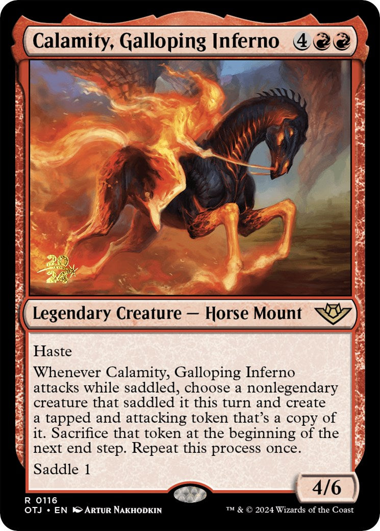 Calamity, Galloping Inferno [Outlaws of Thunder Junction Prerelease Promos] | Tabernacle Games