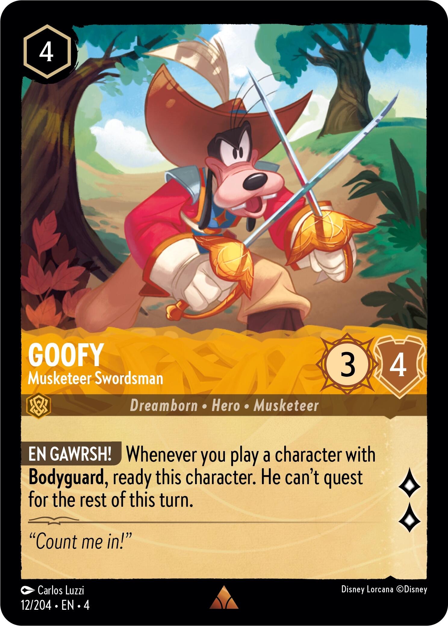 Goofy - Musketeer Swordsman (12/204) [Ursula's Return] | Tabernacle Games
