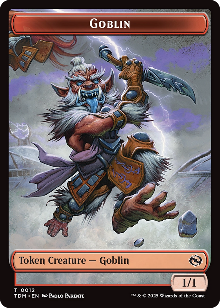 Goblin // Warrior Double-Sided Token [Tarkir: Dragonstorm Tokens] | Tabernacle Games
