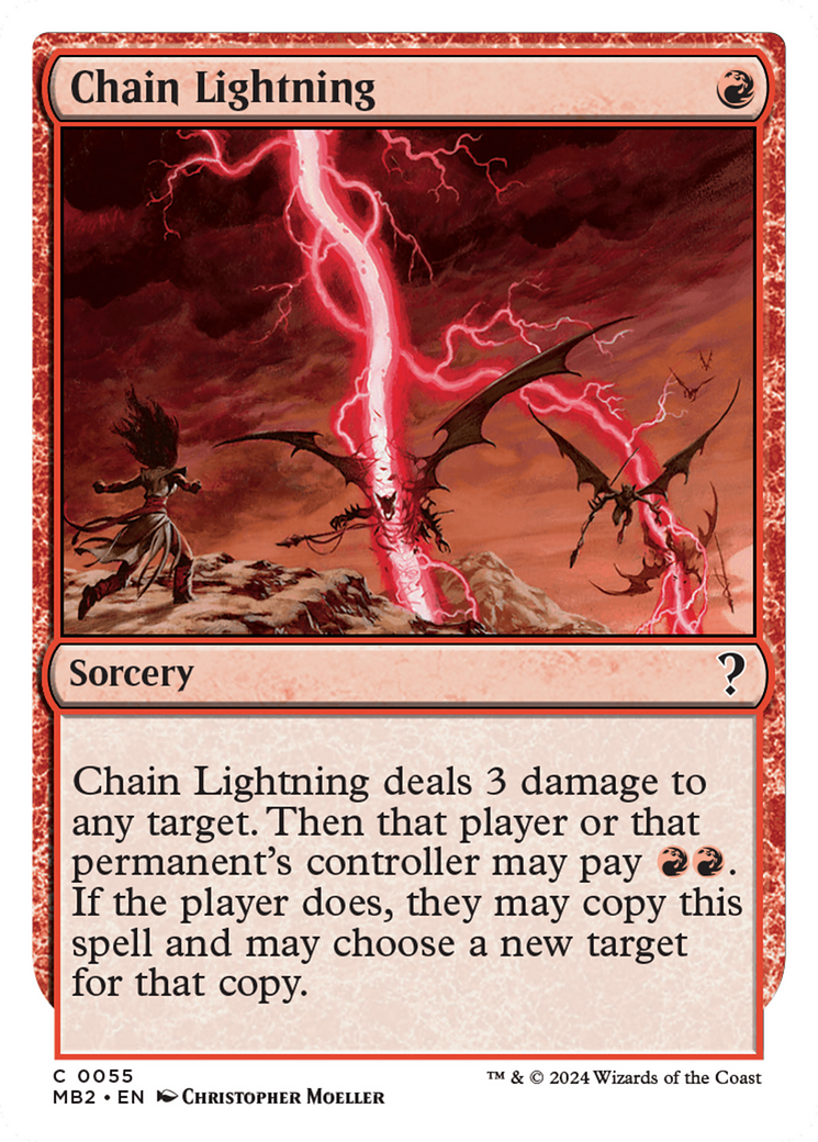 Chain Lightning (White Border) [Mystery Booster 2] | Tabernacle Games