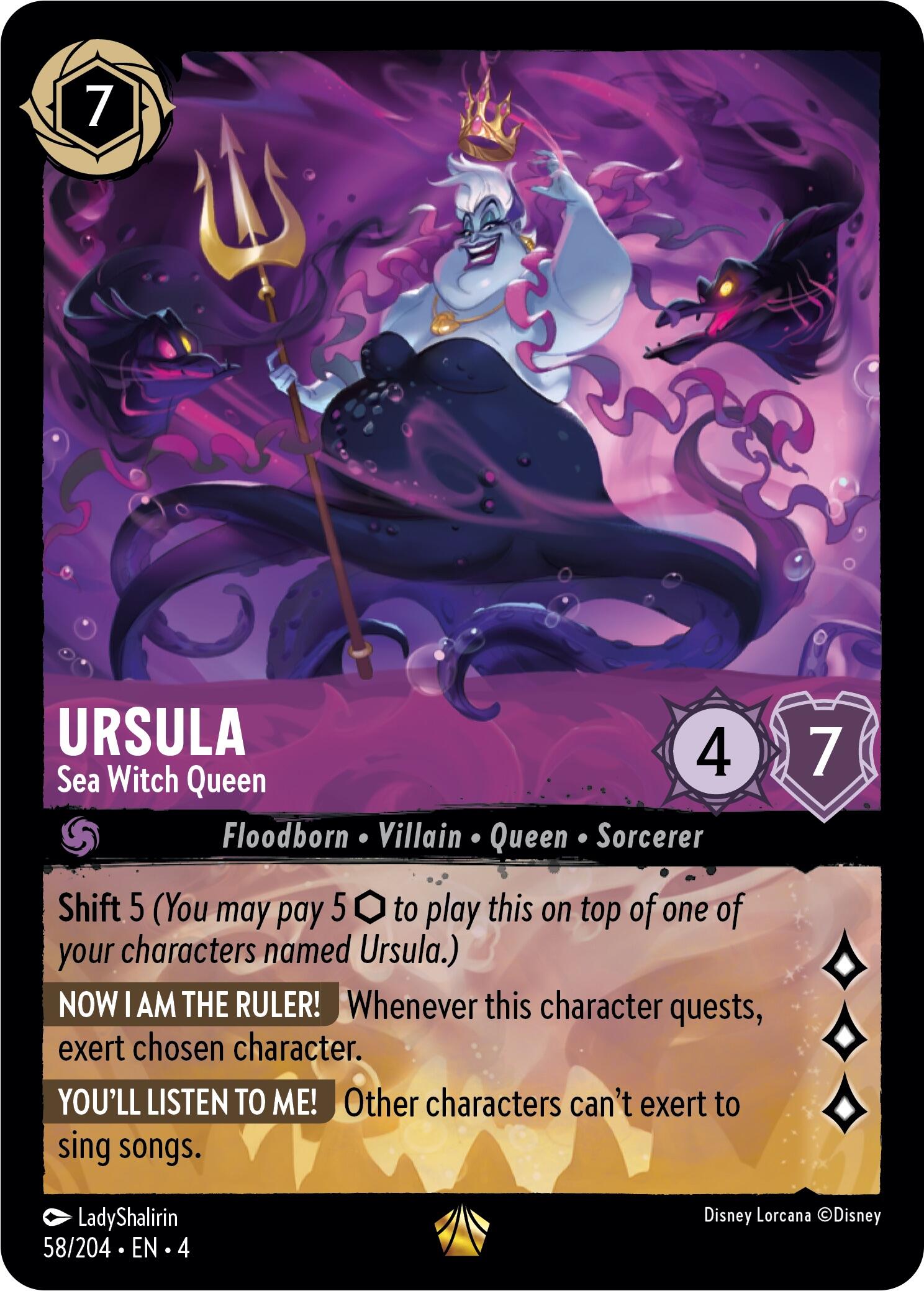 Ursula - Sea Witch Queen (58/204) [Ursula's Return] | Tabernacle Games