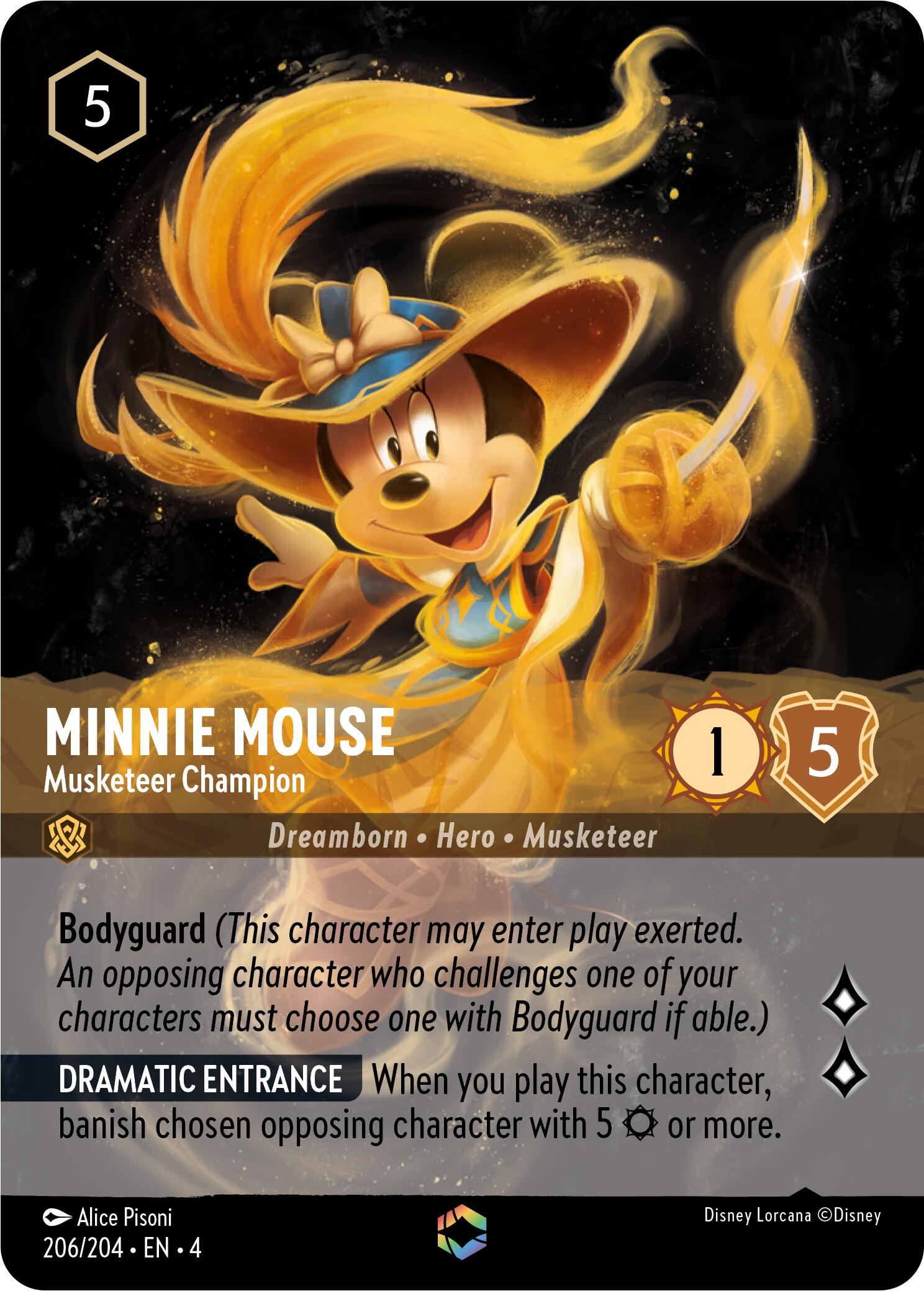 Minnie Mouse - Musketeer Champion (Enchanted) (206/204) [Ursula's Return] | Tabernacle Games