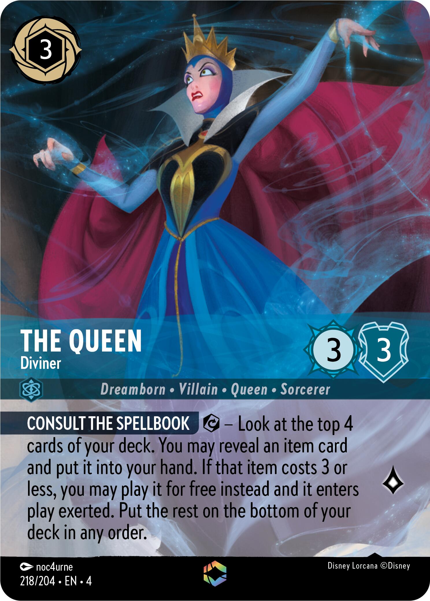 The Queen - Diviner (Enchanted) (218/204) [Ursula's Return] | Tabernacle Games