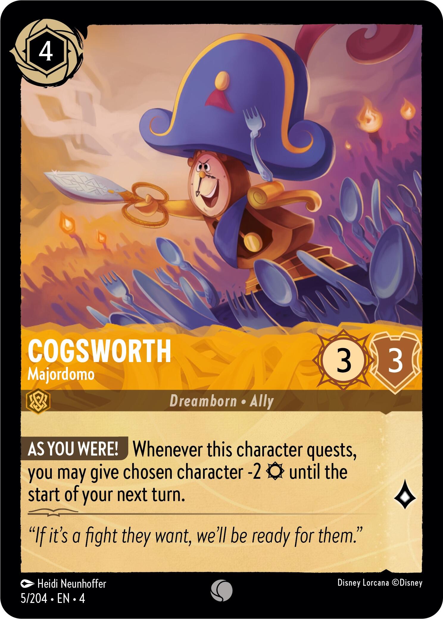 Cogsworth - Majordomo (5/204) [Ursula's Return] | Tabernacle Games