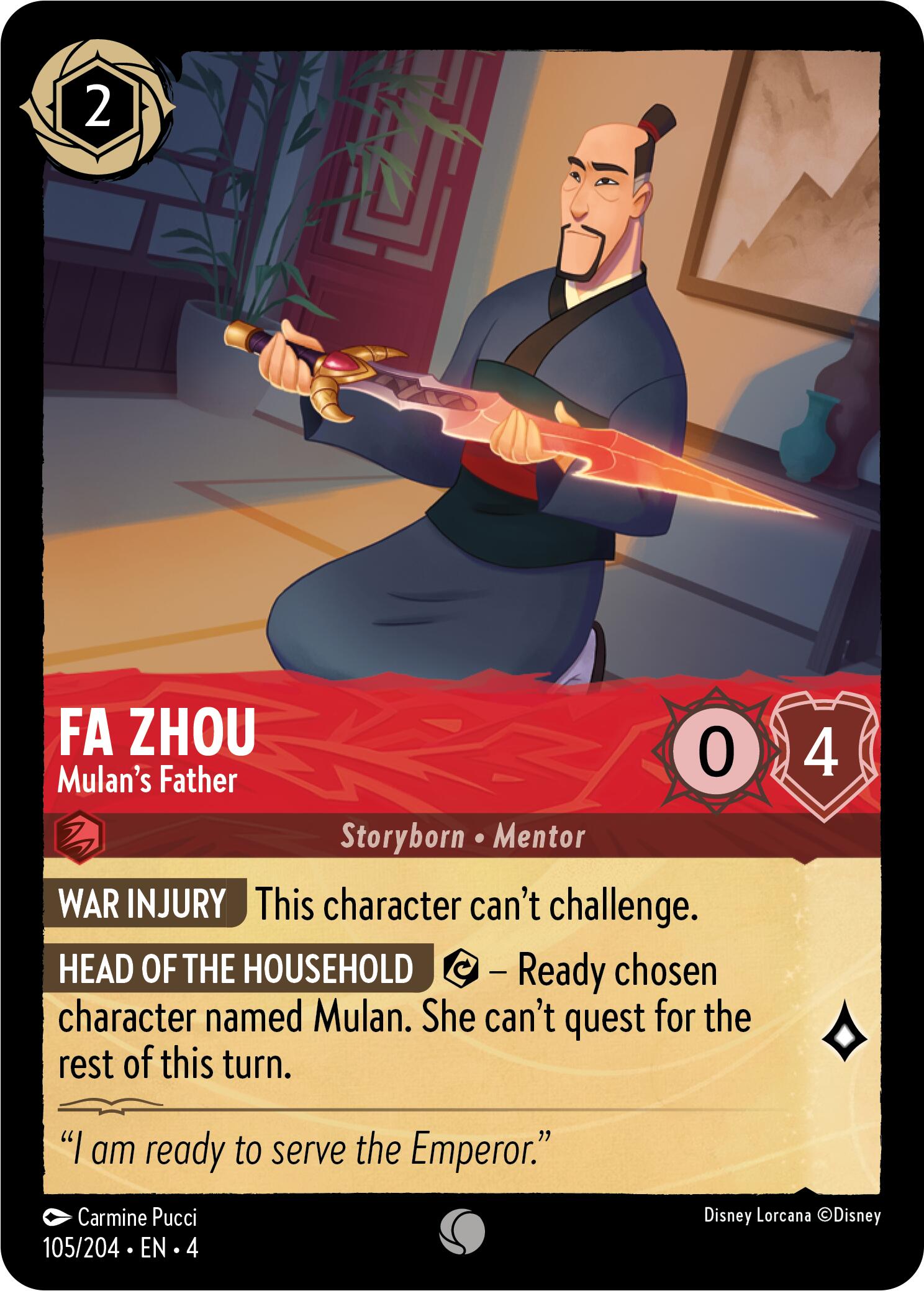 Fa Zhou - Mulan's Father (105/204) [Ursula's Return] | Tabernacle Games