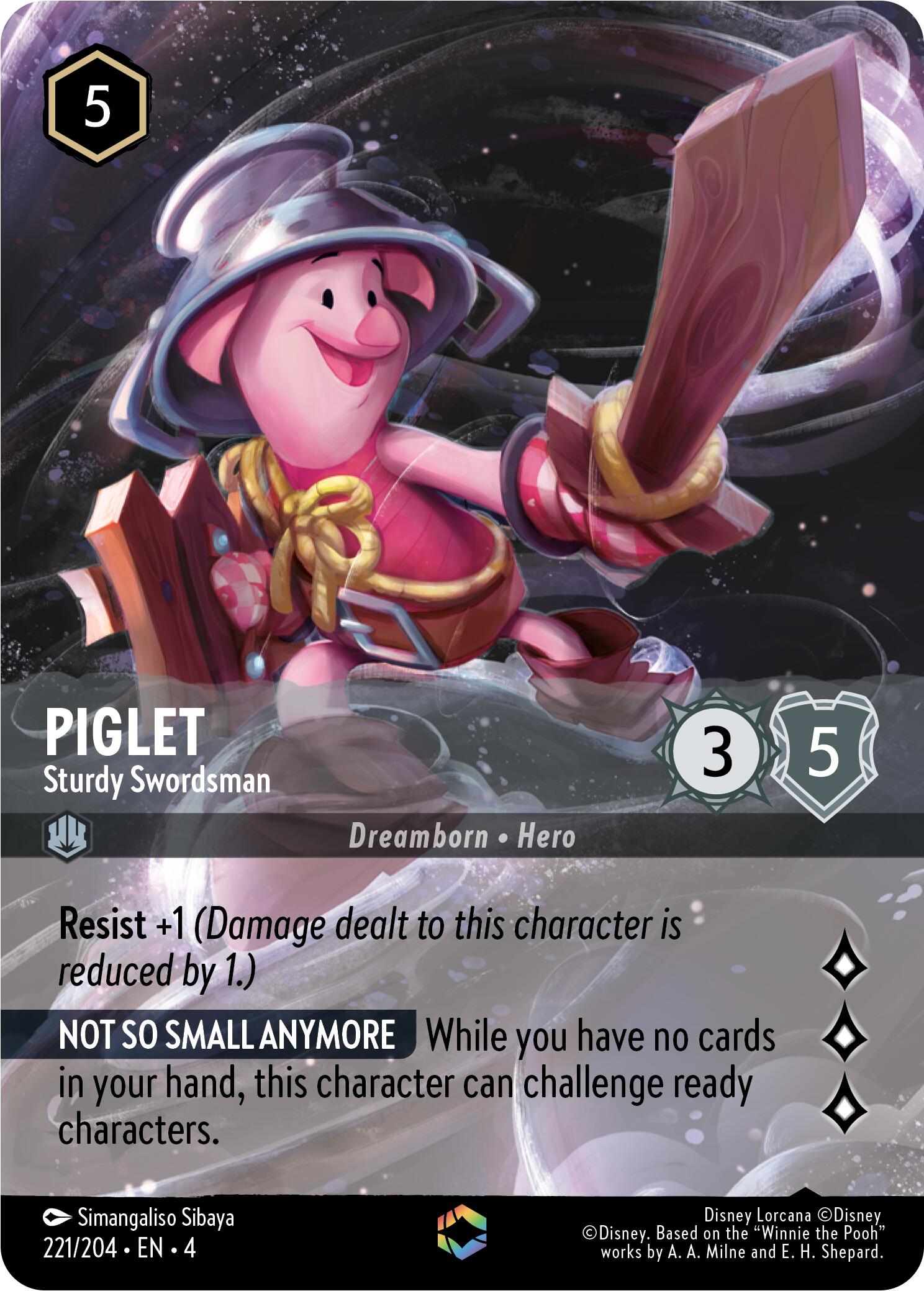 Piglet - Sturdy Swordsman (Enchanted) (221/204) [Ursula's Return] | Tabernacle Games