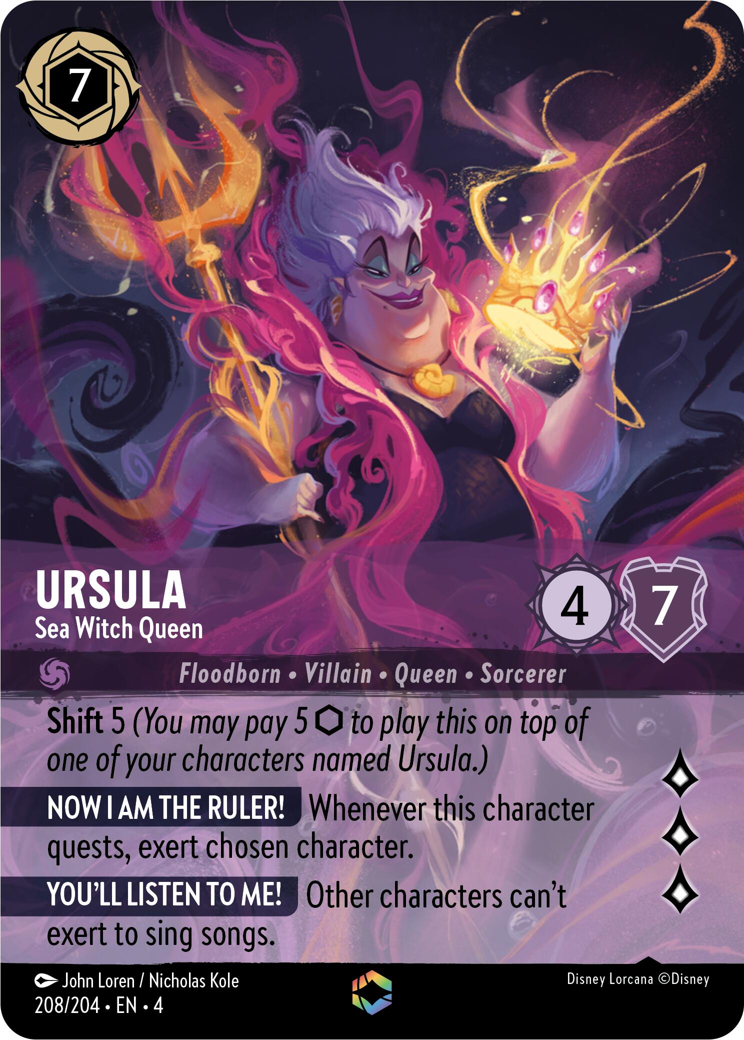 Ursula - Sea Witch Queen (Enchanted) (208/204) [Ursula's Return] | Tabernacle Games