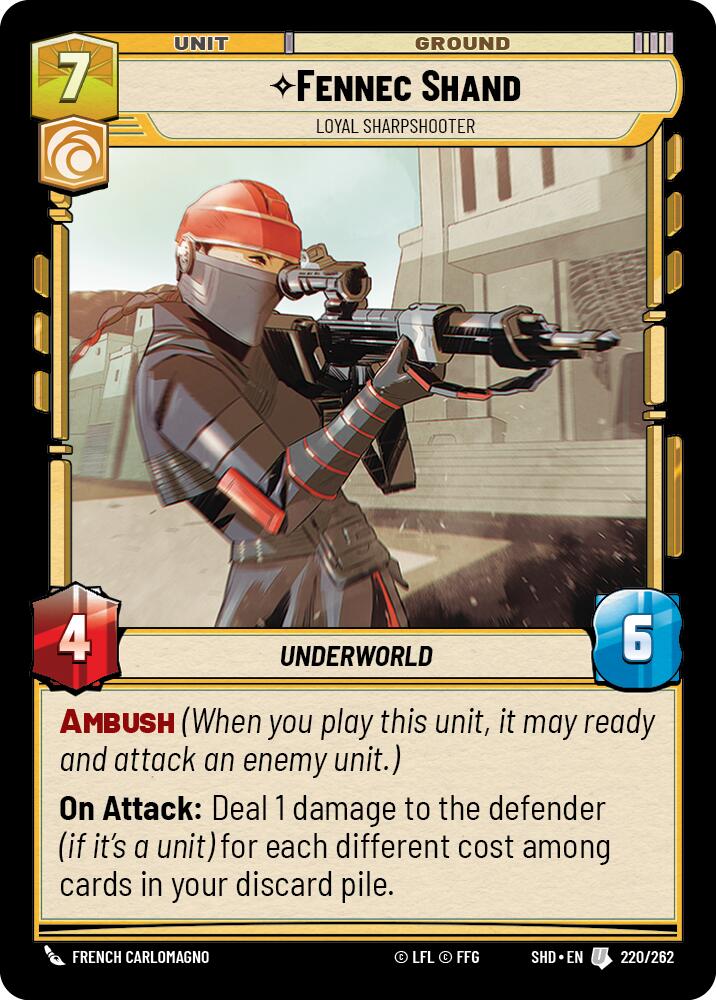 Fennec Shand - Loyal Sharpshooter (220/262) [Shadows of the Galaxy] | Tabernacle Games