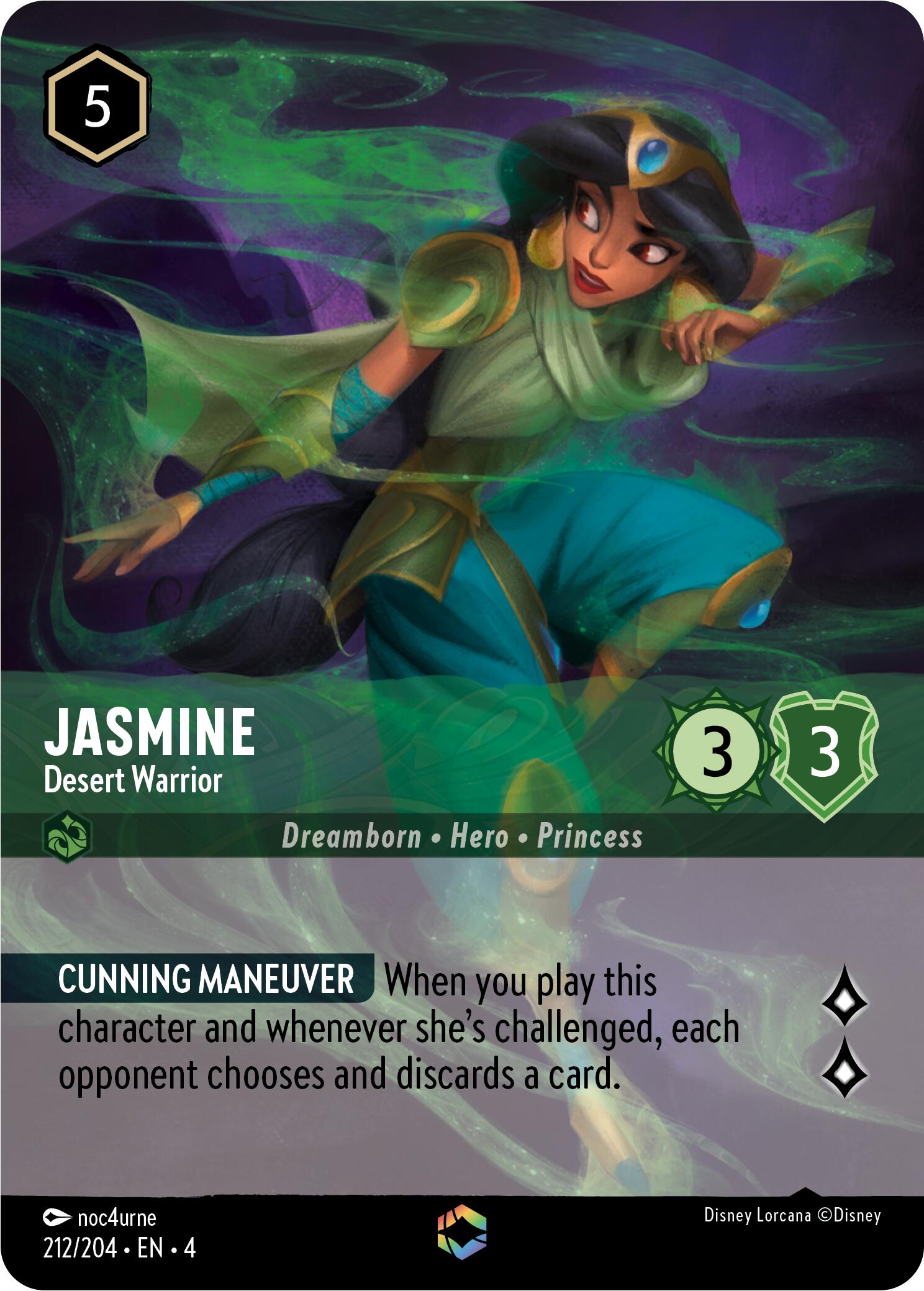 Jasmine - Desert Warrior (Enchanted) (212/204) [Ursula's Return] | Tabernacle Games