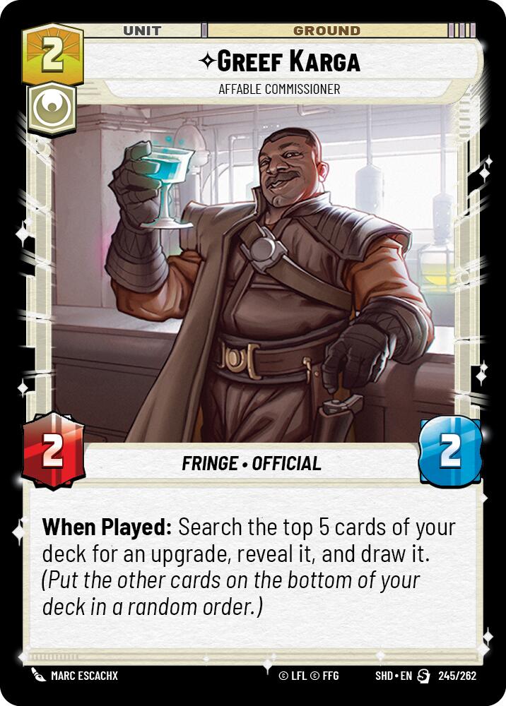 Greef Karga - Affable Commissioner (245/262) [Shadows of the Galaxy] | Tabernacle Games