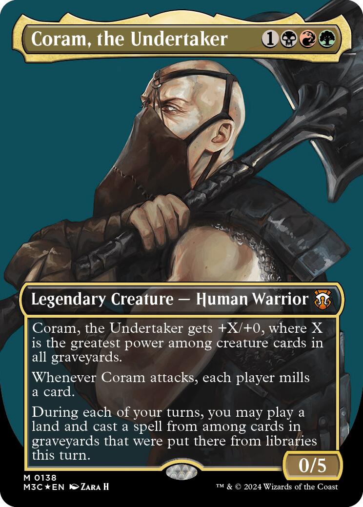Coram, the Undertaker (Borderless) (Ripple Foil) [Modern Horizons 3 Commander] | Tabernacle Games