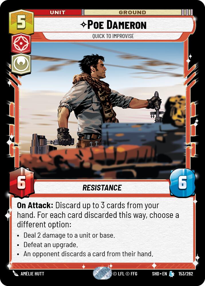 Poe Dameron - Quick to Improvise (153/262) [Shadows of the Galaxy] | Tabernacle Games