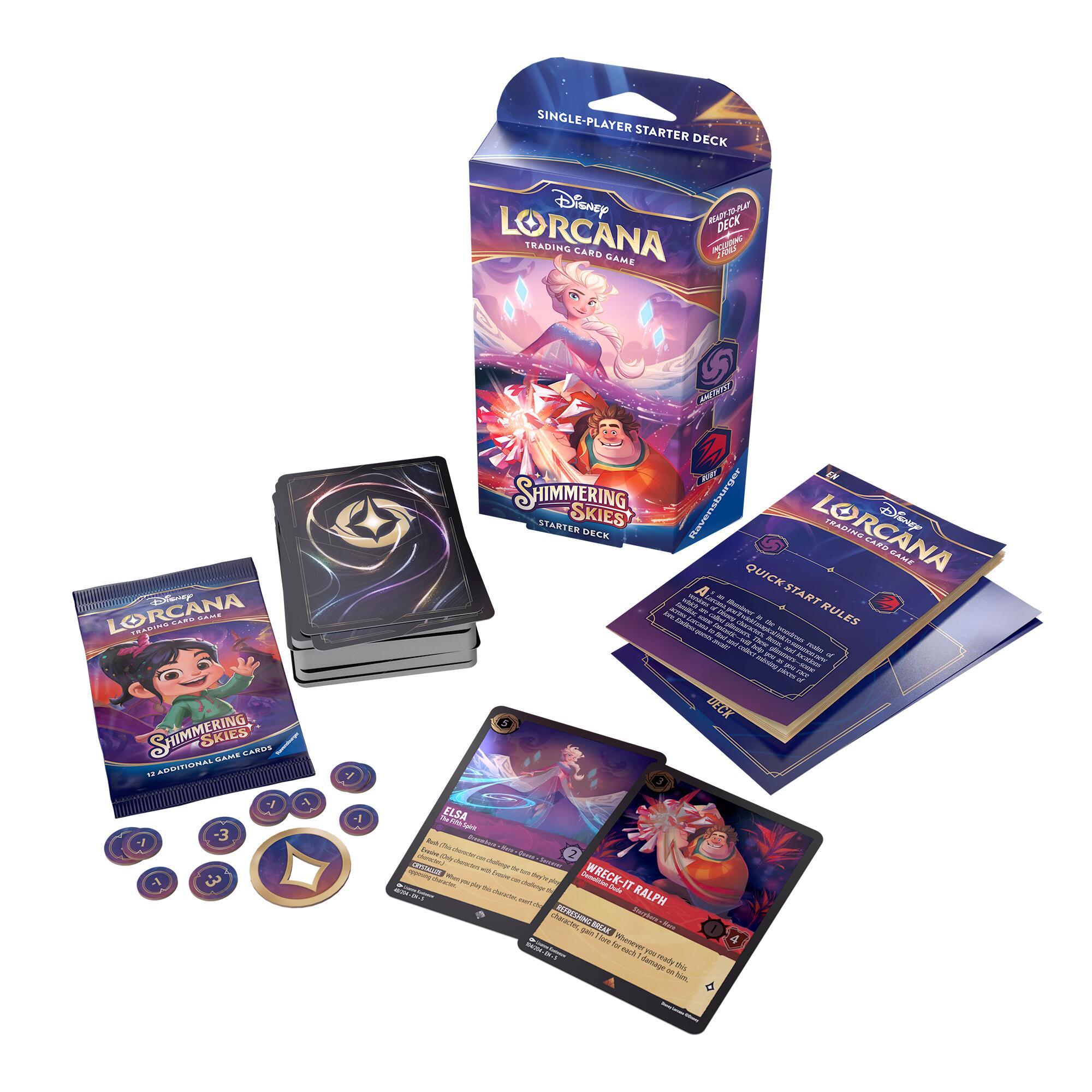 Disney Lorcana: Shimmering Skies - Starter Deck (Amethyst & Ruby) | Tabernacle Games